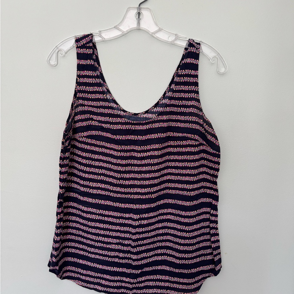 Striped Pink and Black Women's Top Sz S